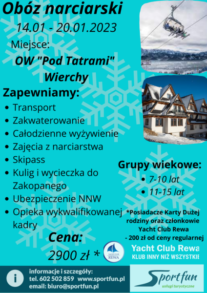 Plakat obóz narciarski