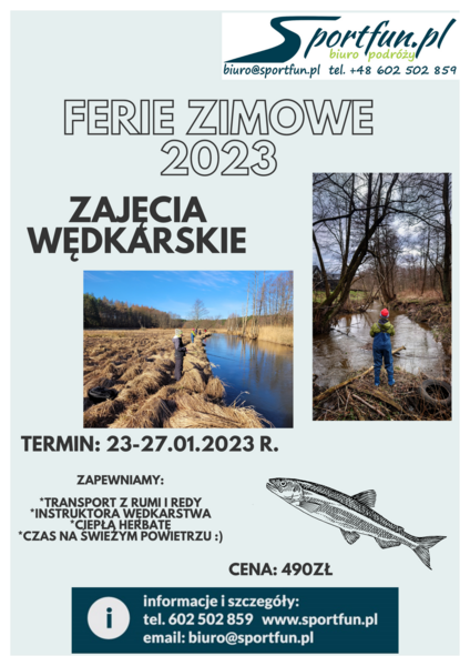 Plakat zajęć wędkarskich